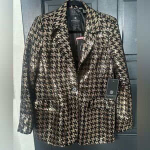 Bagatelle Black and Gold Sequin Blazer